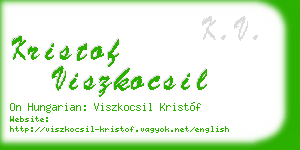 kristof viszkocsil business card